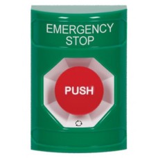 STI SS2101ES-EN Stopper Station – Green – Push and Turn Reset – Emergency Stop Label