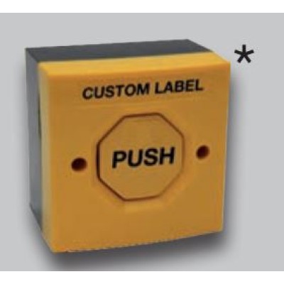 STI SS3-5Y60-CL Pneumatic Timer Button Dual Mount SPC Yellow Custom label