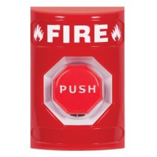 STI SS-2002F Octagonal Push Key to Reset Red FIRE UL S2466