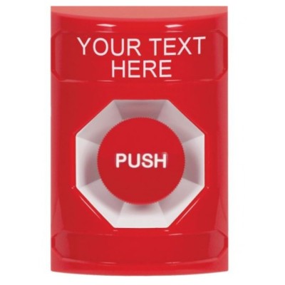 STI SS2004ZA-EN Stopper Station - Red- Momentary Push - Custom Label