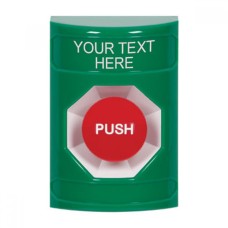 STI SS2104ZA-EN Stopper Station – Green - Momentary Push Button – Custom Label