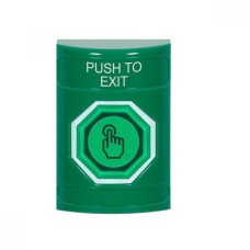 STI SS2106PX-EN Stopper Station – Green - Momentary Illuminated Button - PUSH TO EXIT Label