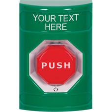 STI SS2109ZA-ZL Stopper Station – Green – Push & Turn Octagon - Illuminated Button – Custom Label