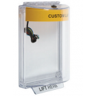 STI STI-13030CY Universal Stopper – Yellow – With Sounder – Flush – Custom Label - 12-24VDC