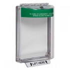 STI STI-13030EG Universal Stopper – Green – With Sounder – Flush – Emergency Label - 12-24VDC 