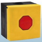 STI SS3-5R14-CL Momentary Button Dual Mount DPCO Yellow-Red (Series 11 – Custom Label)