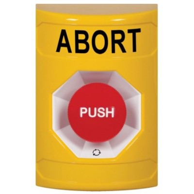 STI SS2201AB-EN Stopper Station – Yellow – Push and Turn Reset – Abort Label