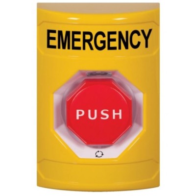 STI SS2209EM-EN Stopper Station – Yellow – Push and Turn – Illumination - Emergency Label