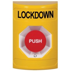 STI SS2201LD-EN Stopper Station – Yellow – Push and Turn Reset – Lockdown Label