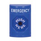 STI SS2400EM-EN S/Station Blue- Lge Oct. Push Button (Key to Reset) Emergency