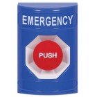 STI SS2404EM-EN Stopper Station – Blue – Momentary – Mushroom – Emergency Label