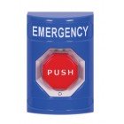 STI SS2409EM-EN S/Station Blue - Push & Turn Illuminated Button EMERGENCY