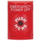 STI SS2000PO-EN Stopper Station – Red – Push Button - Emergency Power Label (Key to Reset)