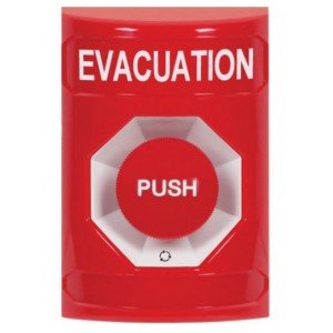 STI SS2001EV-EN Stopper Station – Red – Push and Turn – Reset – Evacuation Label