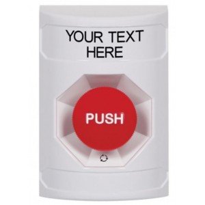 STI SS2301ZA-EN Stopper Station – White – Push and Turn Reset – Custom Label