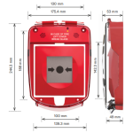 Vimpex SG2E-S-R Smart+Guard 2, Environmental, Surface Mount, No Sounder, Red, 32mm Spacer