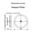 Vimpex DH/KP/WP Keeper Plate for Waterproof Door Holders