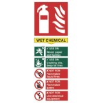 Fire Extinguisher Wet Chemical ID Sign (75mm x 200mm) Photoluminescent