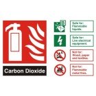 Fire Extinguisher Carbon Dioxide CO2 ID Sign (100mm x 150mm) Photoluminescent