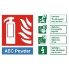 Fire Extinguisher Powder ID Sign (150mm x 200mm) Photoluminescent