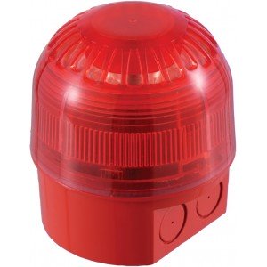 Klaxon PSC-0013 Sonos Sounder LED Beacon with Deep Base - Red Body - Red Lens 17-60v - (18-980501)