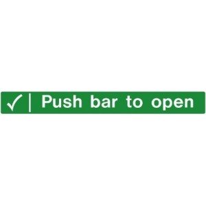 Push Bar to Open (600mm x 75mm) Photoluminescent