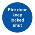 Fire Door Keep Locked Shut Sign (100mm x 100mm) Photoluminescent