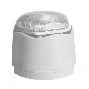 Vimpex Banshee Excel Lite Capsule White Sounder with Clear LED Beacon - 958CHL1600