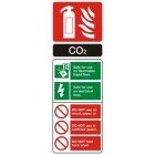 Fire Extinguisher Carbon Dioxide CO2 ID Sign (75mm x 200mm) Photoluminescent
