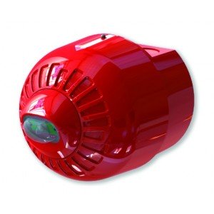 Klaxon ESD-5003 Sonos Pulse Wall VAD Beacon with Deep Base - Red Body & Red Flash