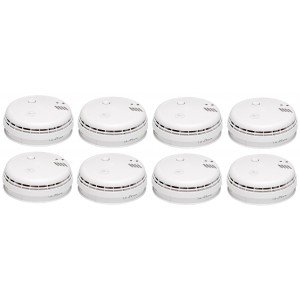 Aico Ei166RCH/8 230v Optical Smoke Alarm with Rechargeable Back-up & Base (Pack of 8)