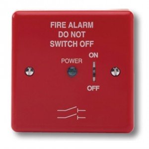 Haes Red Fire Alarm Mains Isolate Switch with Back Box - FAIS-R-B