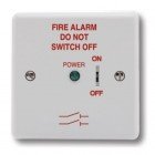 Haes White Fire Alarm Mains Isolate Switch with Back Box - FAIS-W-B