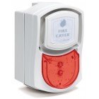 Vimpex Fire-Cryer Plus FC3/A/W/R/D Red Beacon (Deep Base) IP66 in White 