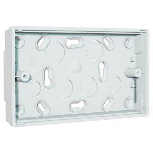 C-Tec NCP-25 Double Gang White Surface 20mm Back Box