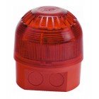 Klaxon PSS-0094 Sonos LED Sounder Beacon with Deep Base - Red Body - Red Lens (110/230v AC)