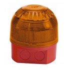 Klaxon PSS-0096 Sonos LED Sounder Beacon, Deep Base, Red Body, Amber Lens (110/230v AC)
