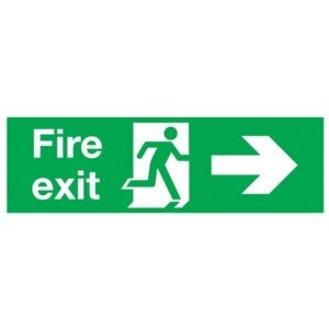 Right Fire Exit Sign (300mm x 100mm) Photoluminescent