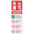 Fire Extinguisher Water ID Sign (75mm x 200mm) Photoluminescent